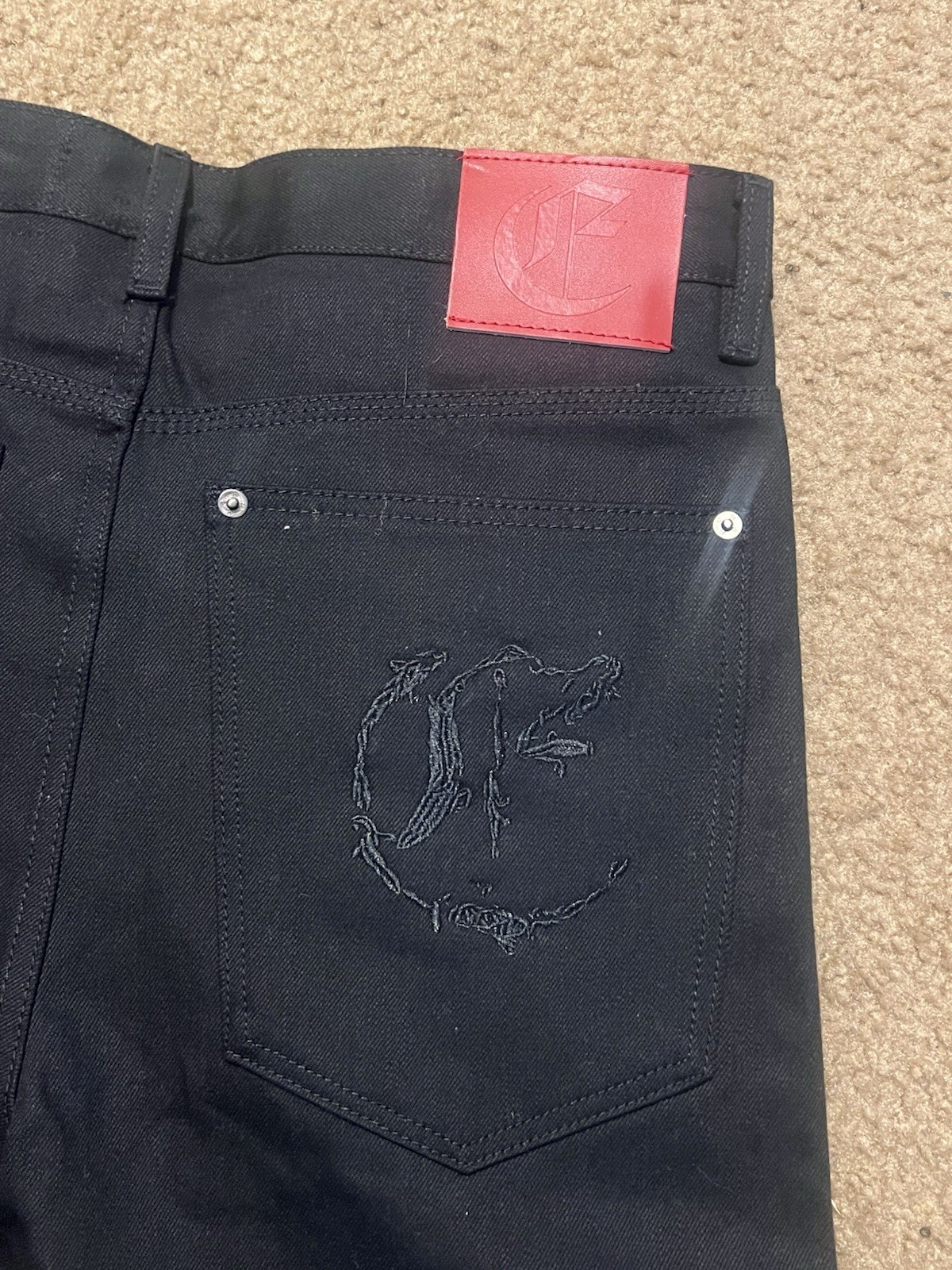 Elysian Jet Black Bootcut Selvedge Denim Jeans Size 32×34