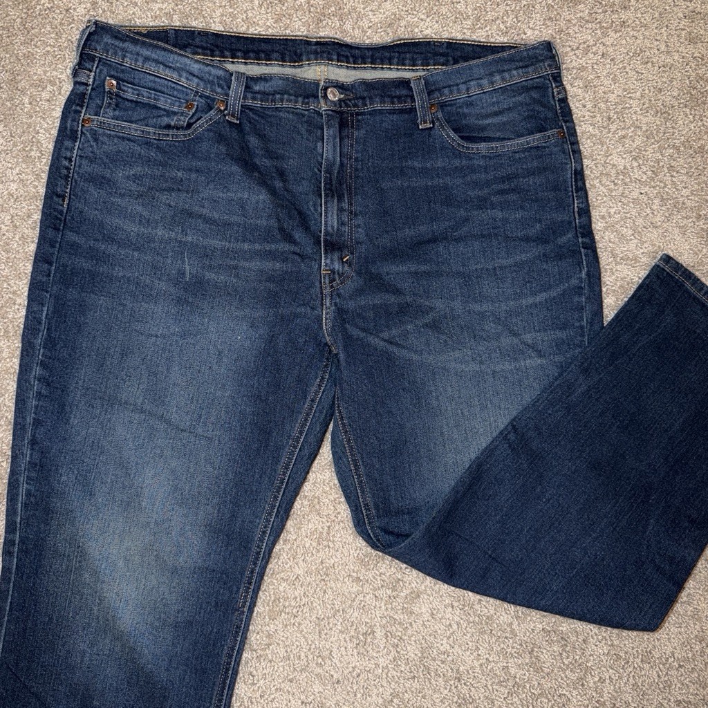 Levi’s Men’s Athletic Fit Tapered Dark Wash Blue Denim Jeans Cotton 5-Pocket