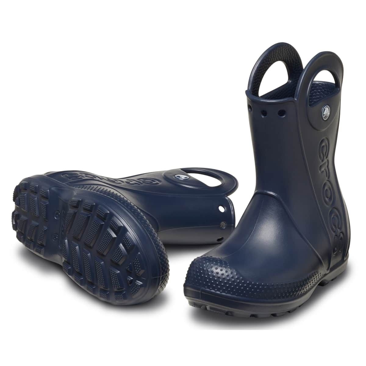 Crocs Kids Handle It Rain Boots – Waterproof, Large Handles, Reflective Heel