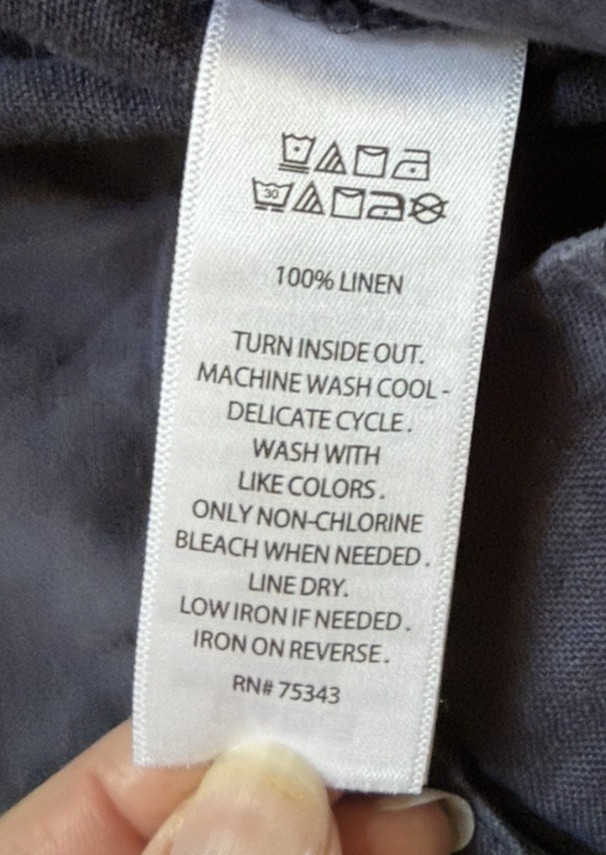 Nicole Miller Linen Pants Large L Blue Wide Leg Cropped Paperbag Waist Tie Belt