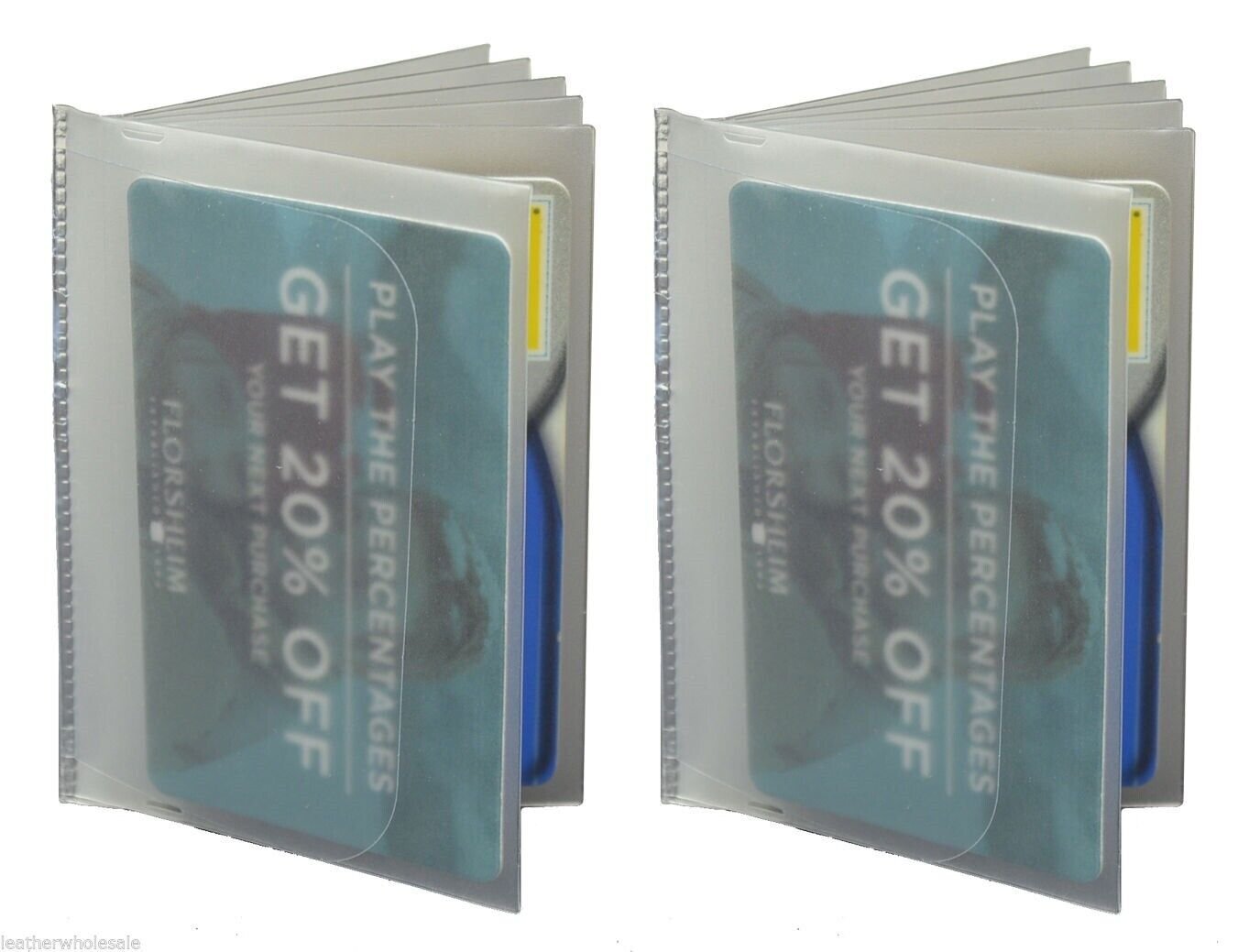 2 Clear Plastic Wallet Inserts Billfolds, Bifold and Trifold