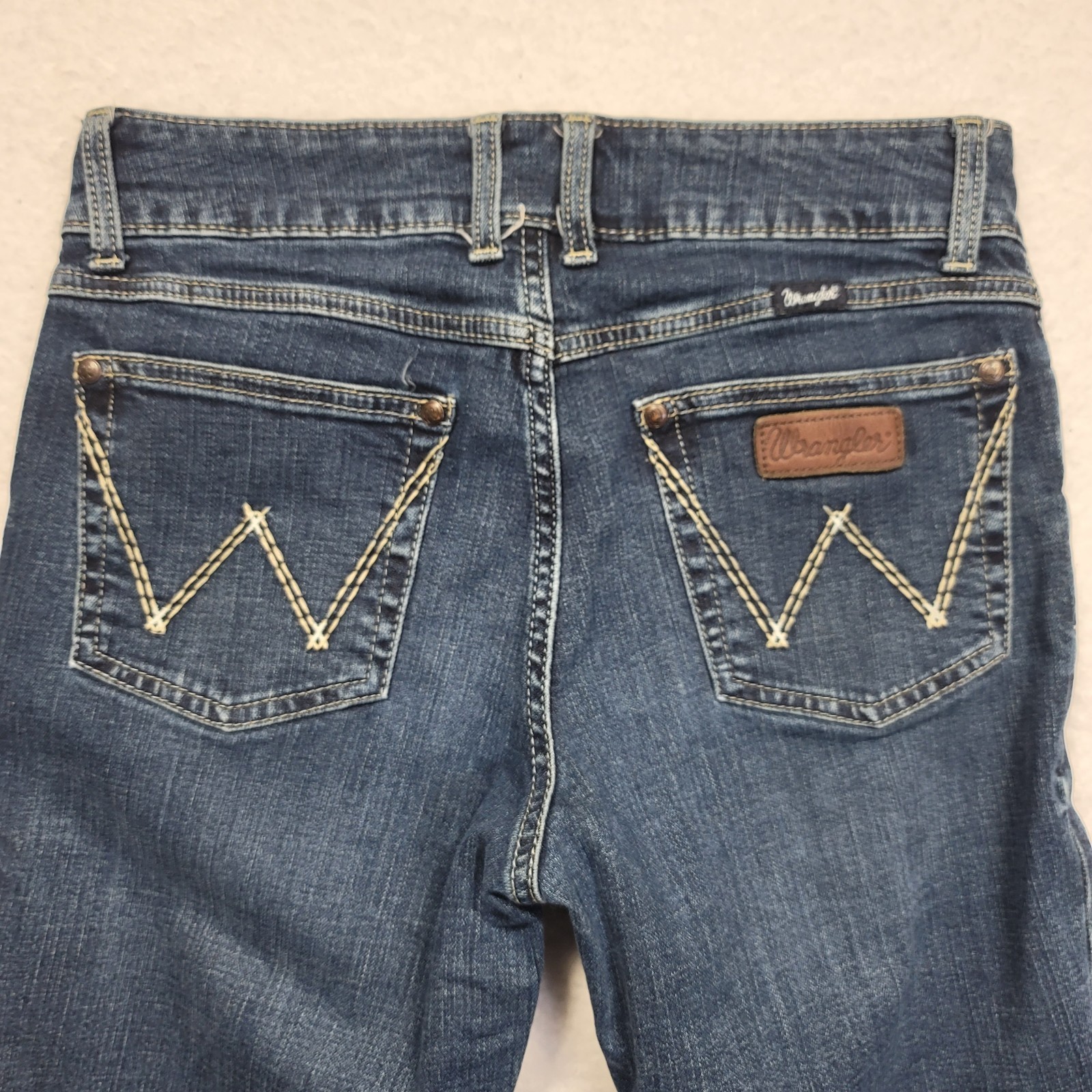 Wrangler 75 Years Flare Leg Blue Denim Bell Bottoms Jean 7X34 (29×31) Cowgirl