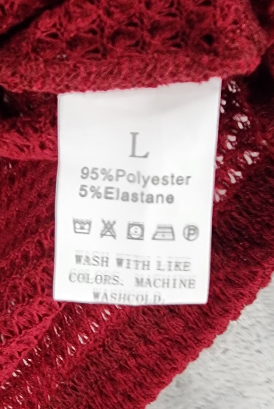 Womens Shirt Large Maroon Knit Cross Wrap Hem Batwing Short Sleeve Casual Top