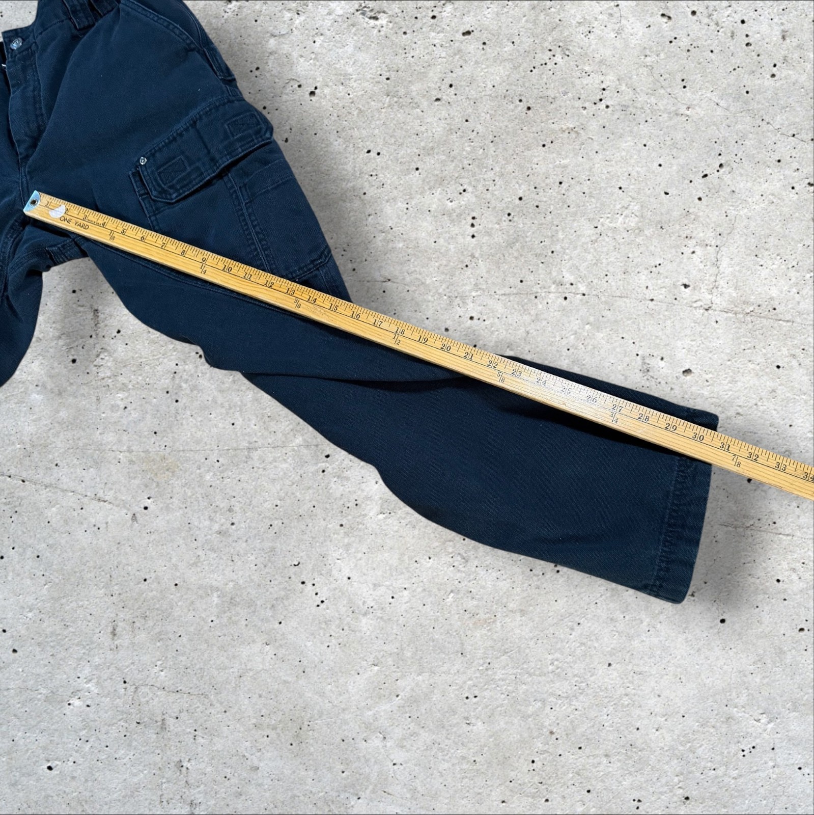 Duluth Trading Co Pants Mens 35×34 Blue Canvas Carpenter Cargo Workwear Work