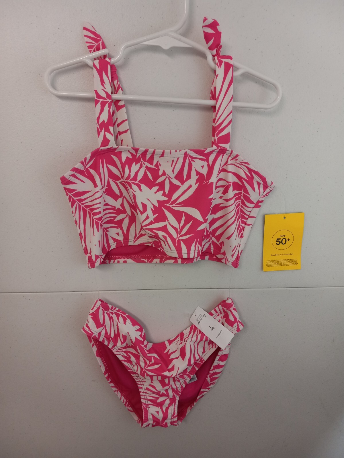 Gap Kids Summer 2022 girls sz 10 Large Phoebe Pink Floral 2-Piece Swimsuit NWT