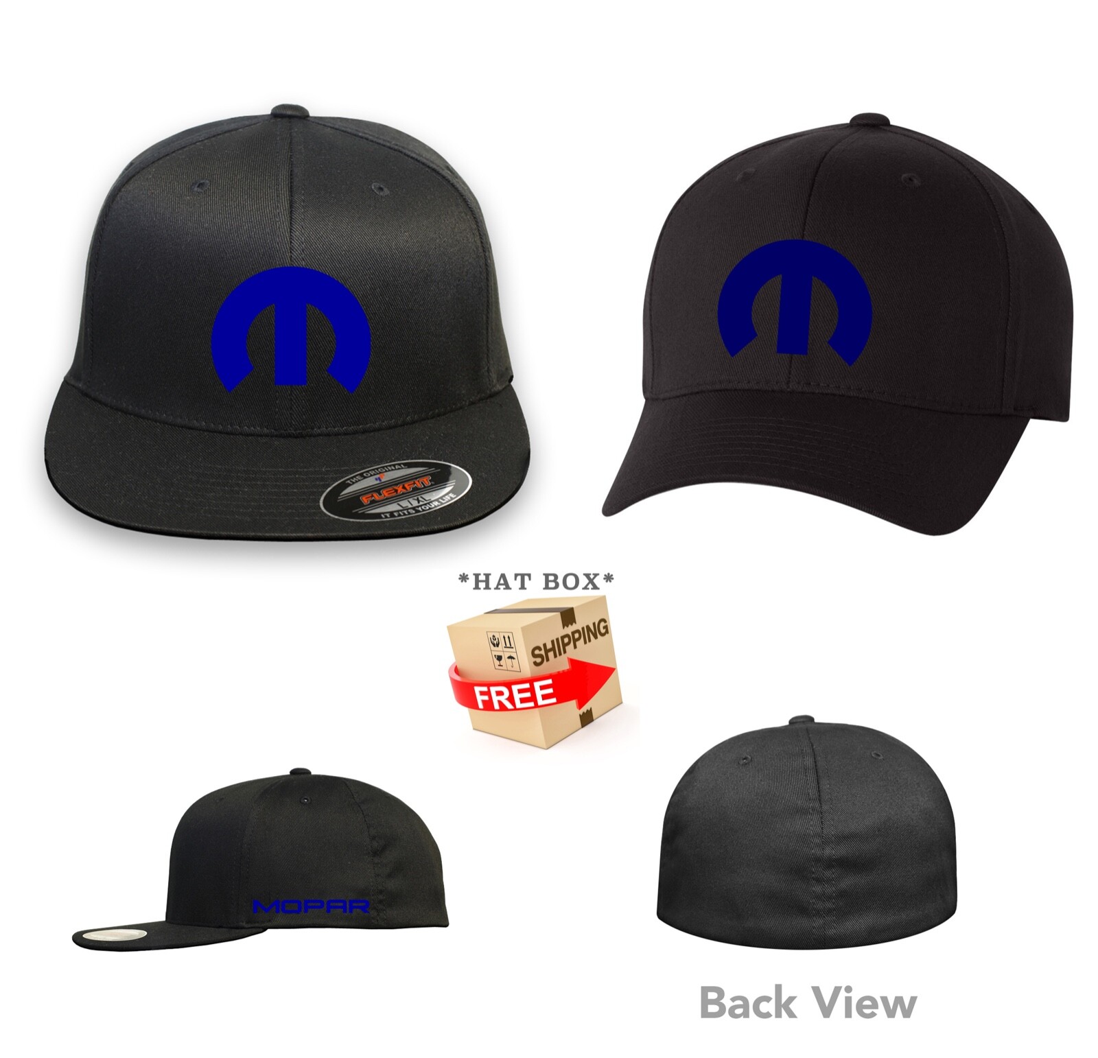 MOPAR RACING DODGE CURVED or FLAT BILL FLEXFIT HAT I*FREE SHIPPING in BOX*