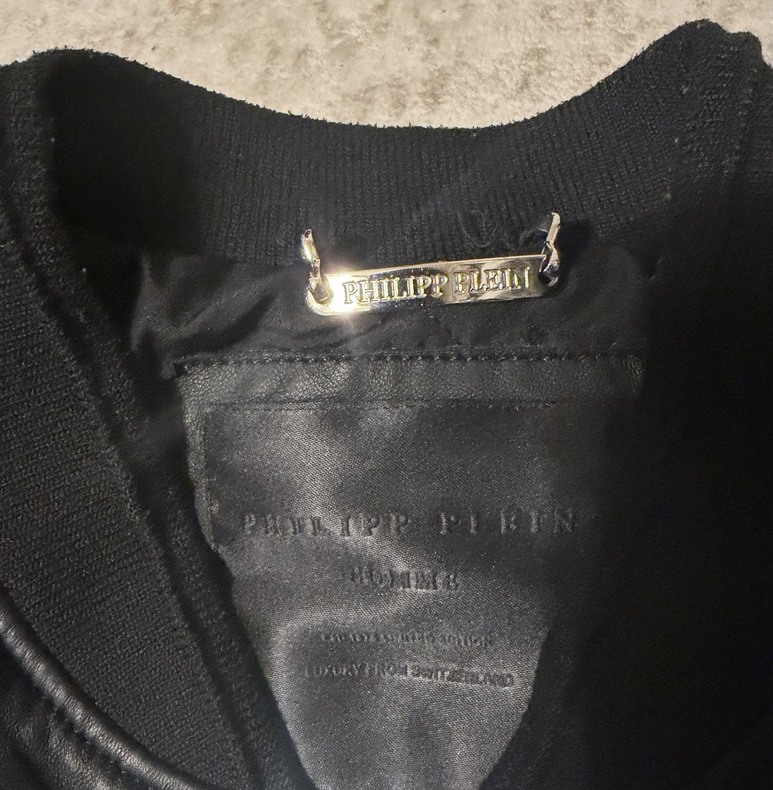 philipp plein Lamb Skin Leather Designer Jacket Men’s Large L