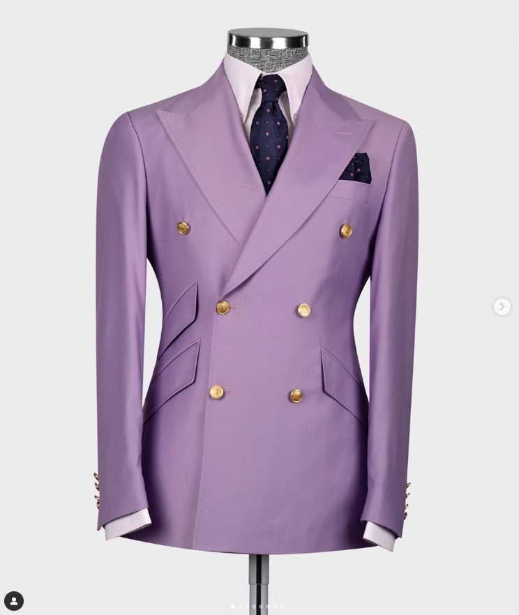 Double Breasted Men’s Suit Formal Groom Business Jacket Tuxedo Party Prom Blazer