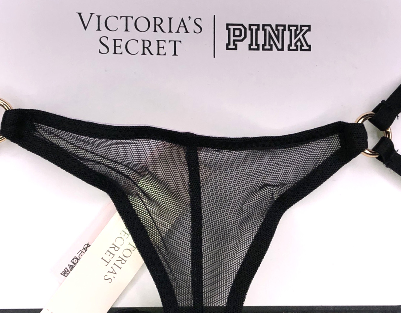 Victoria’s Secret NWT Strappy High Leg Hardware Cheeky Panty XXL Black Sexy