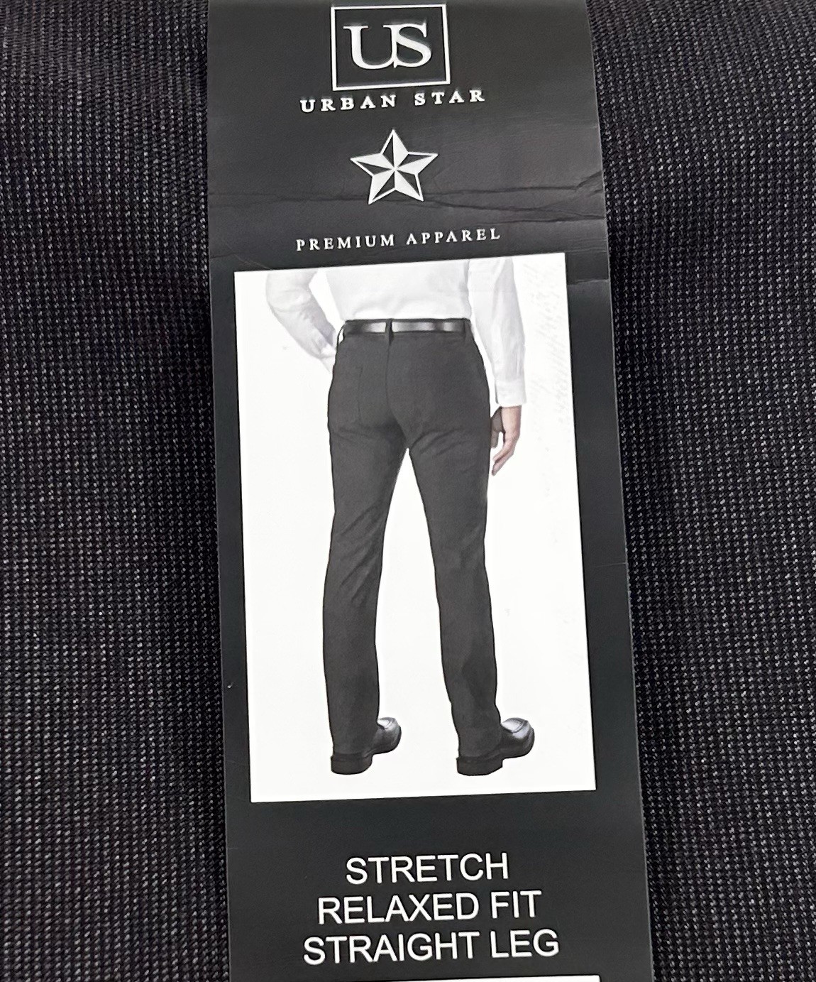 Urban Star Men’s Stretch Relaxed Fit Straight Leg Pants, Gray, Size 32X32