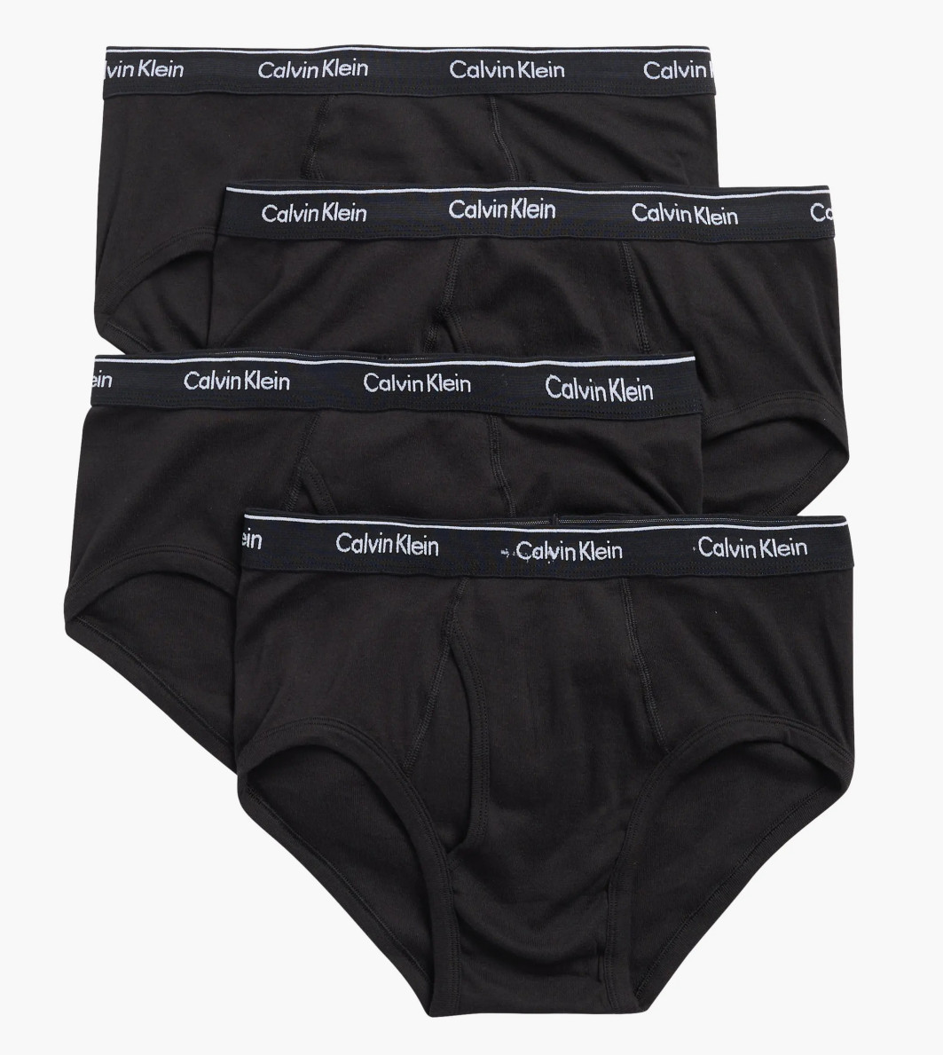 Calvin Klein Four Pack Classic Fit 100% Cotton 4 Men’s Underwear Briefs Black