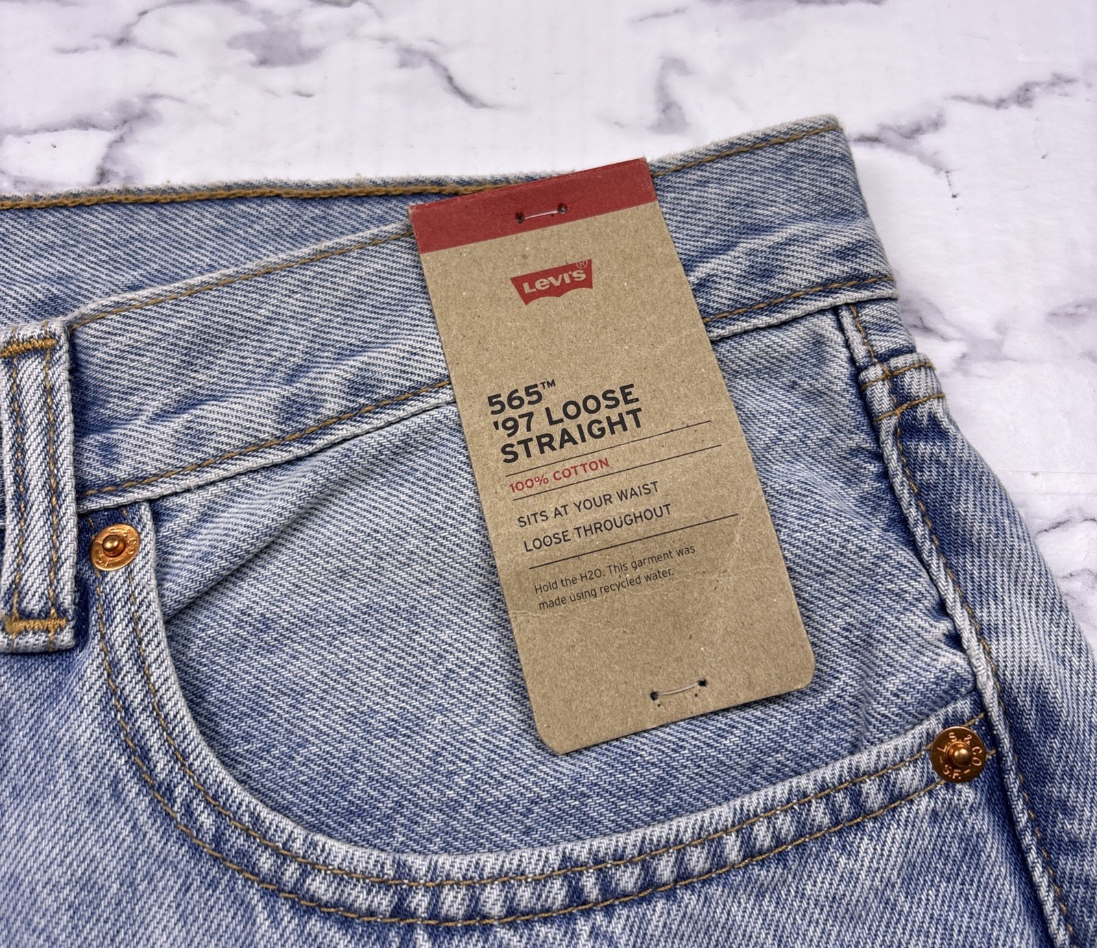 Levi’s 565 Loose Straight Fit Lightweight Always Here Denim Jeans NWT 36 X 34