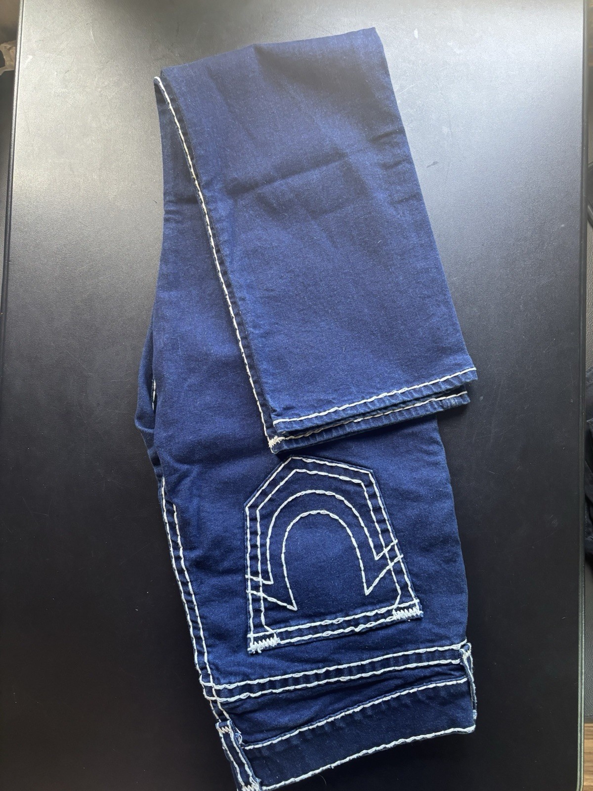 TRUE RELIGION Ricky Super Flap Relaxed Straight Jeans Blue size 36