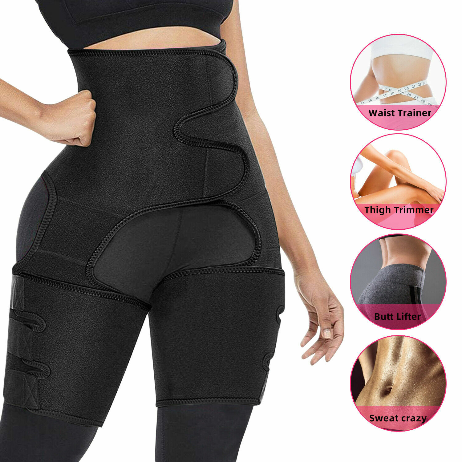 Waist Trainer, 3-in-1 Waist and Thigh Trimmer Butt Lifter Shapewear