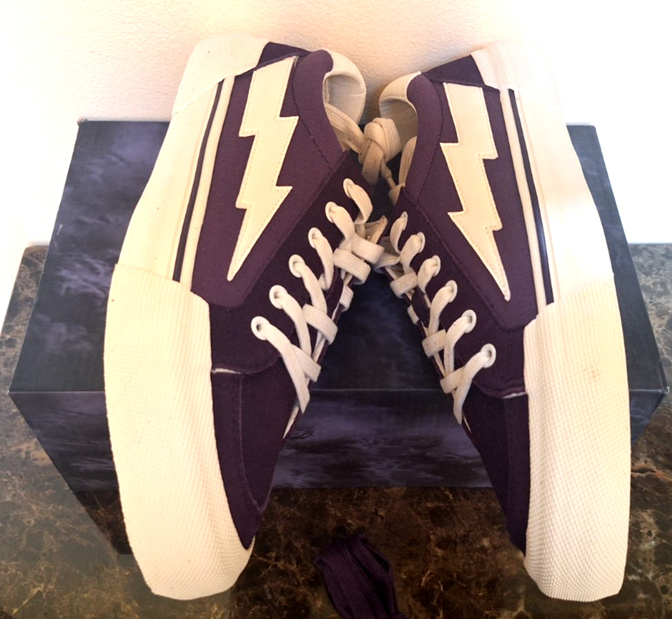 Revenge x Storm Vol. 2 Low Dark Violet White Canvas Shoes Lace Up Mens 9 NWB