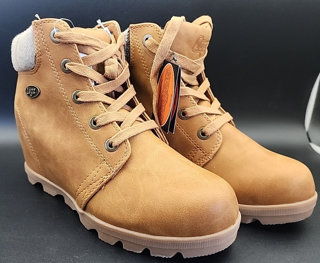 Lugz Marsella Fleece Boots Fashion Concealed Wedge Heel Tan Women’s Size 9 M