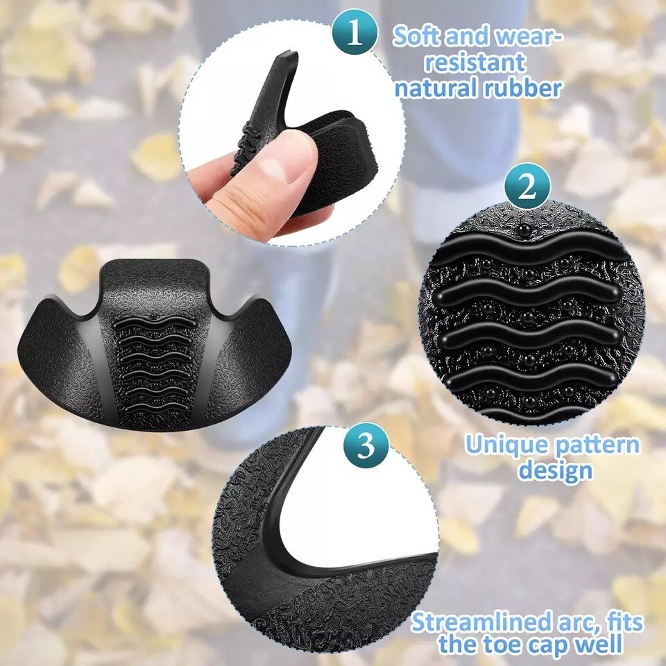 8 Pieces Toe Guards for Boots Toe Protectors Work Toe Guards Rubber Toe Covers