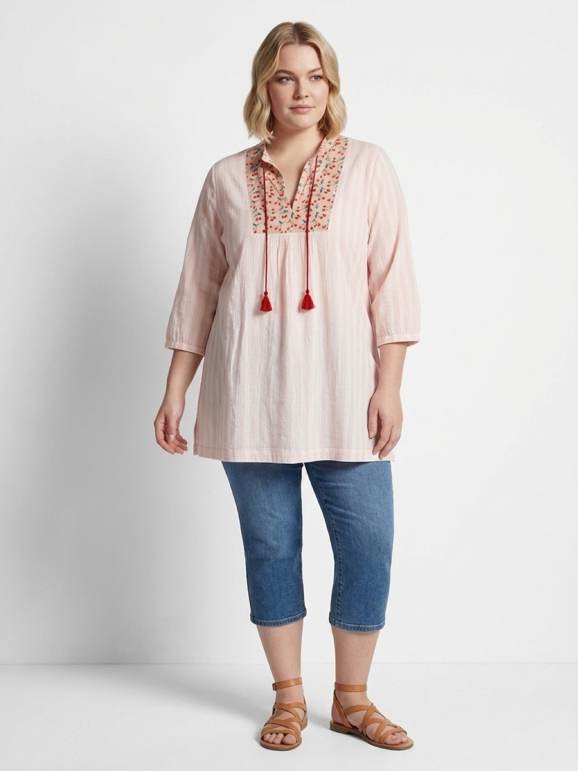 J.Crew Cherry Striped Mixed Print Gauzy Tunic Top – Coverup Size XXL. *NWT*