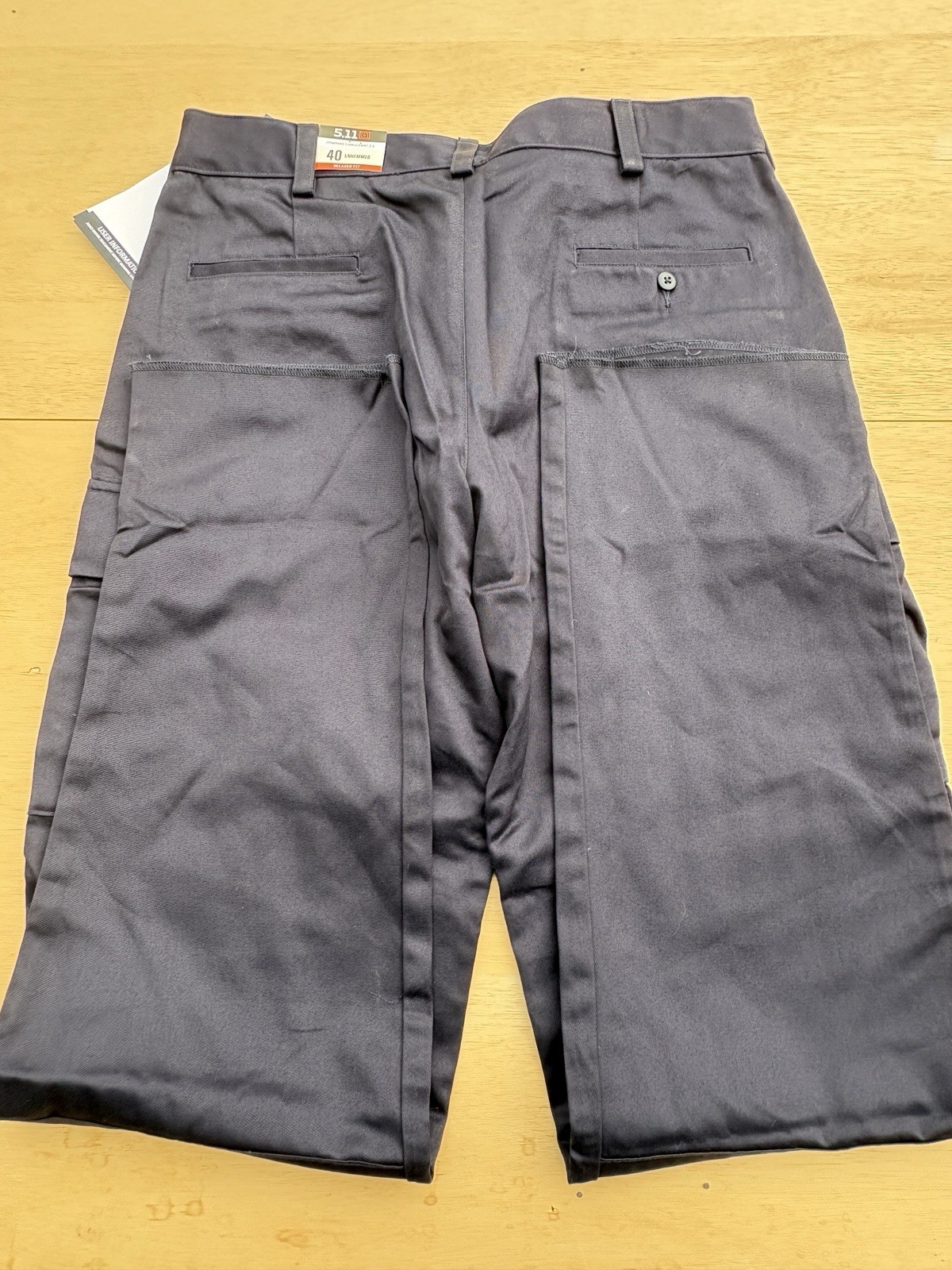 5.11 Tactical Men Pants 38 Blue Cargo Pockets Unhemmed Law Enforcement NWT