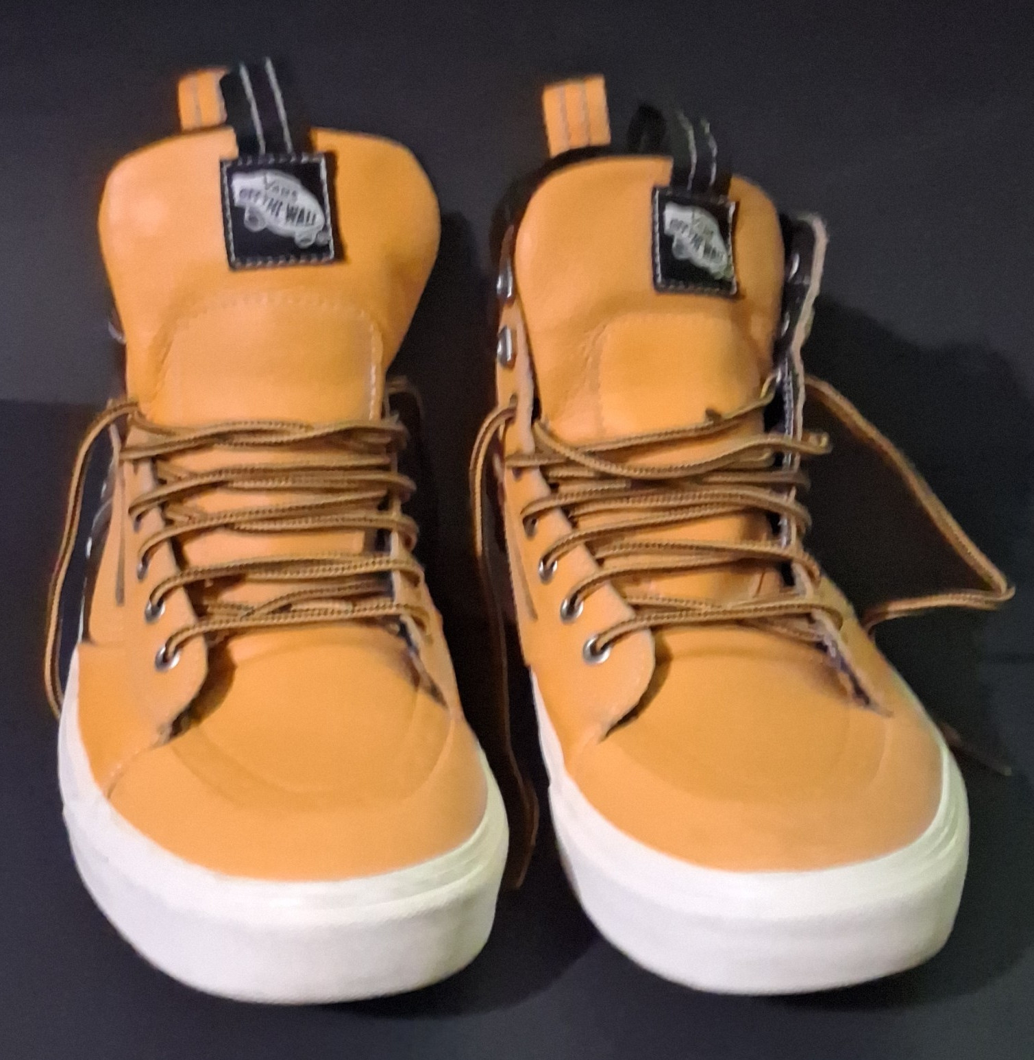 VANS Off The Wall UltraCush High Top Bullhide Leather Sneakers Brown/Black 10.5