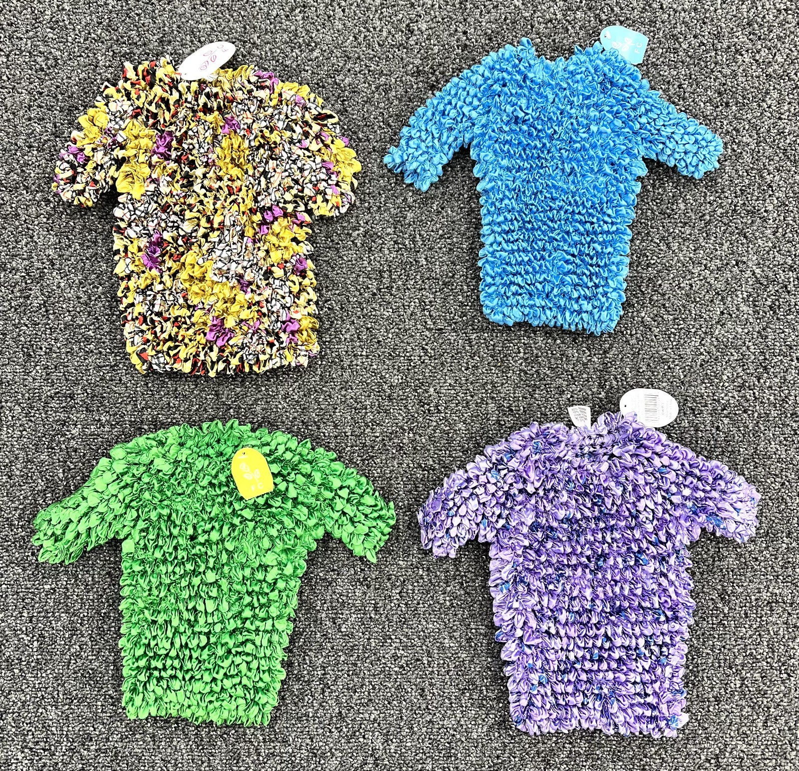 Vintage Popcorn Shirts Lot of 4 Magic Stretch Crinkle Bubble Tops Y2K 90s Style