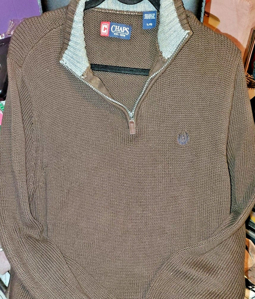 Chaps Men’s Half Zip Sweater L
