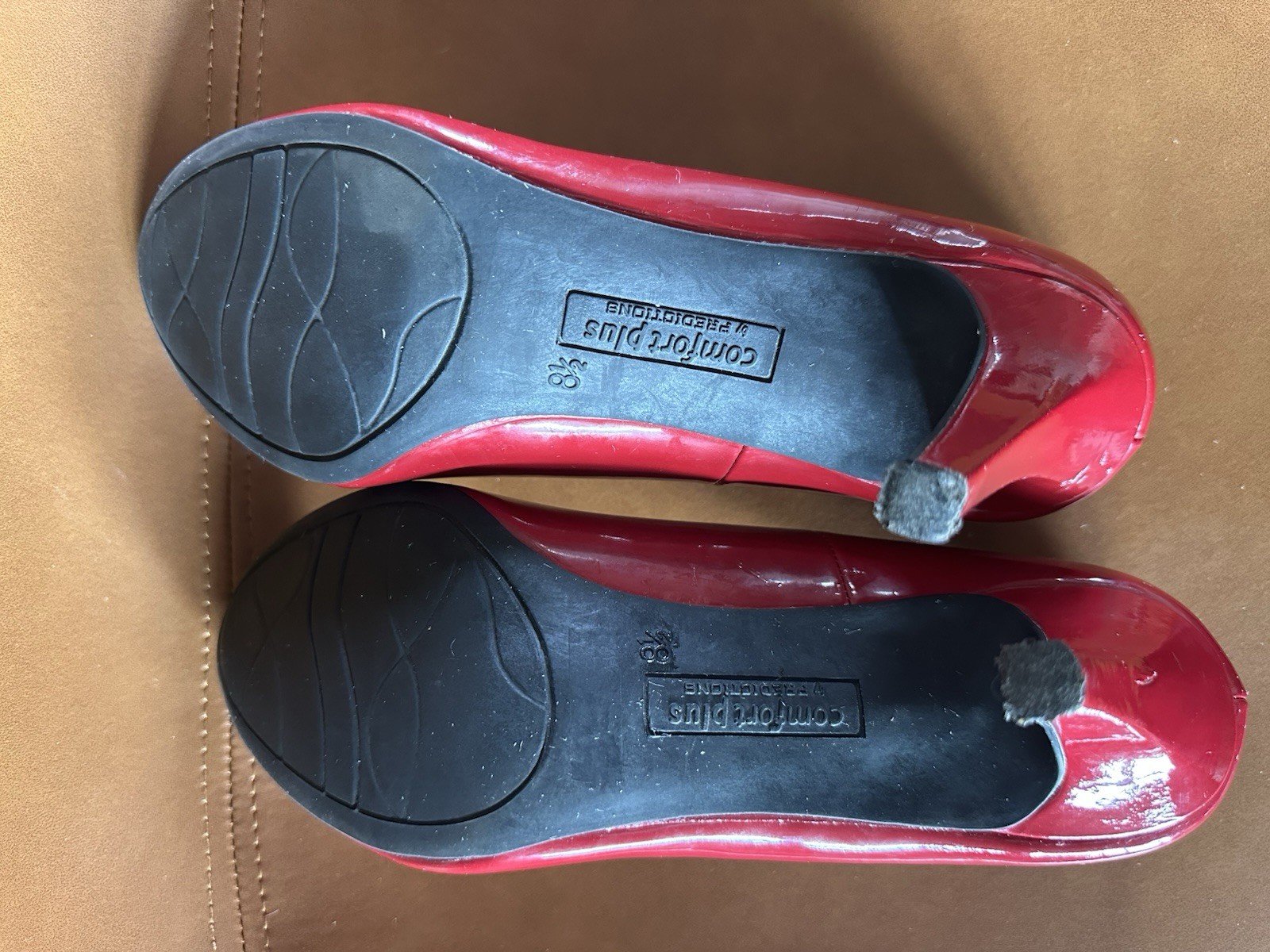 Comfort Plus By Predictions Red Patent Heels Pumps Women’s 8.5 3” Classic
