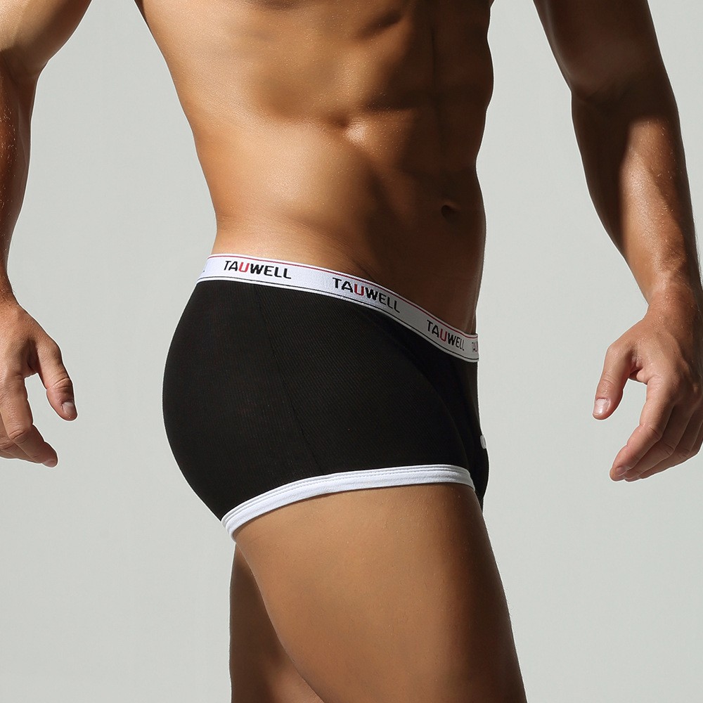 Tauwell Brand Men’s Cotton Boxer Briefs Middle Waist Shorts Breathable Underwear