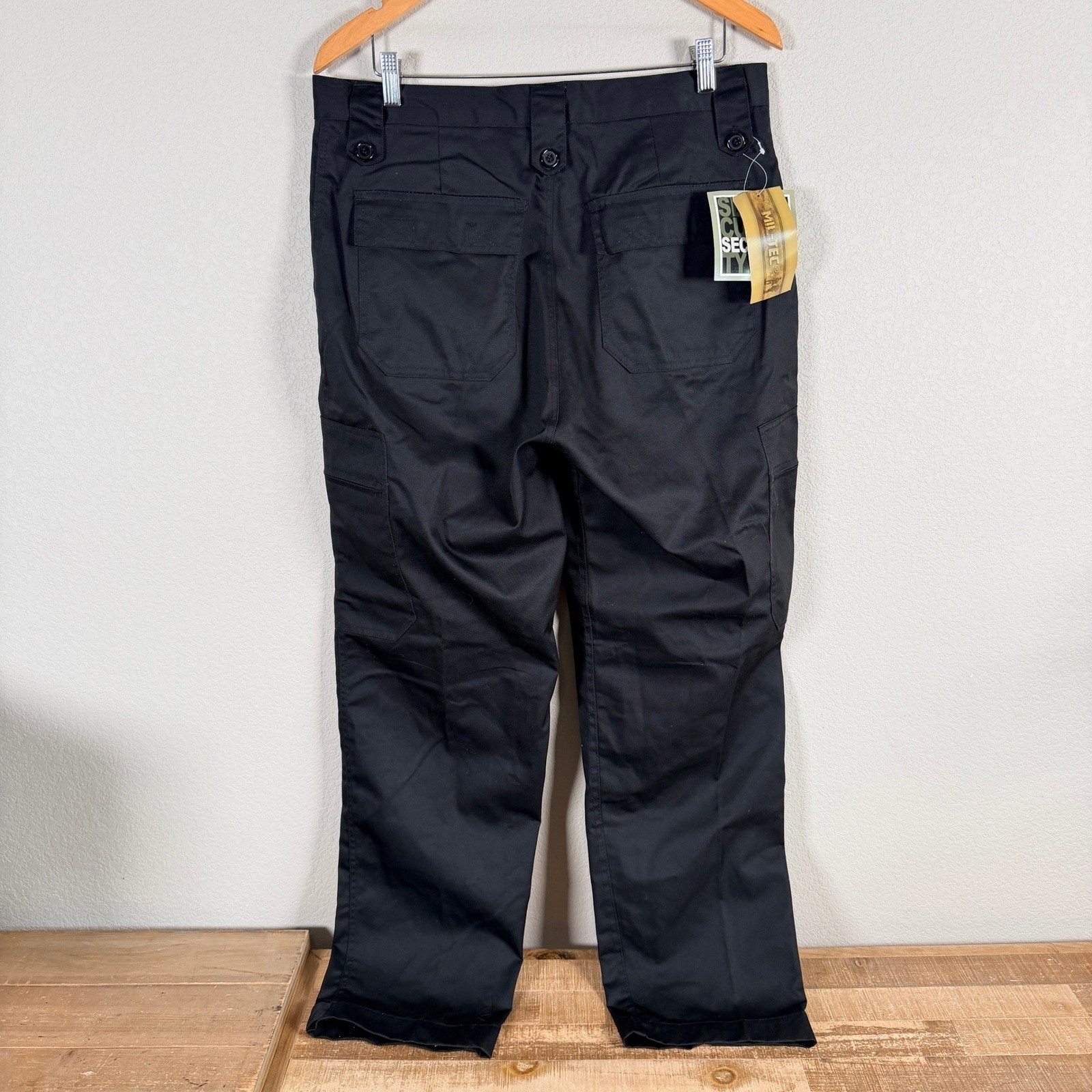 Mil-Tec Security Cargo Pants Mens L Black Tactical Utility Trousers 12066002 NWT