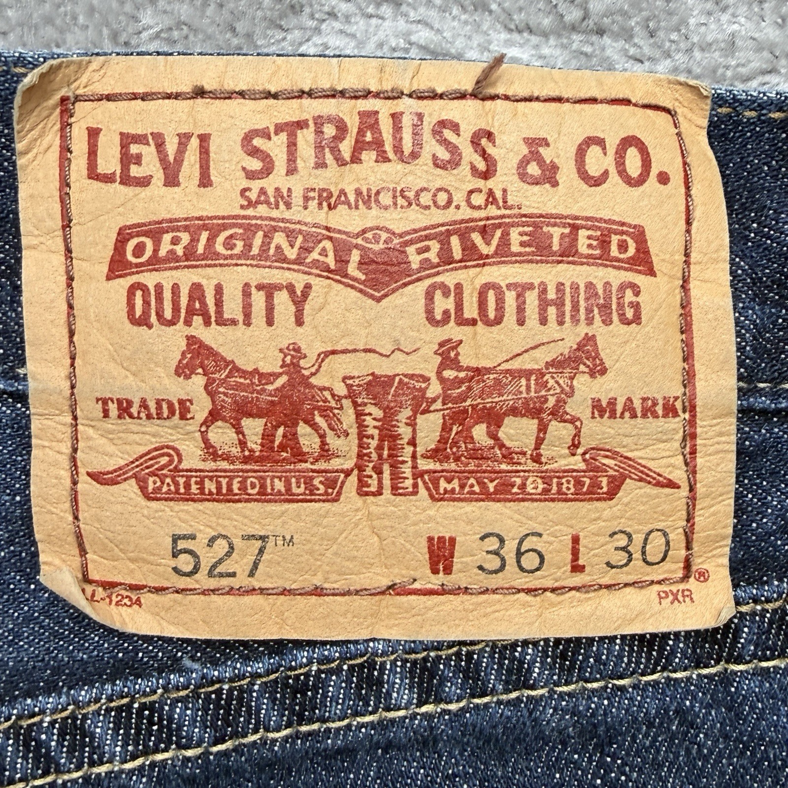 Levi’s 527 Vintage Y2K Low Boot Cut Jeans Mens 36×30 Dark Wash Blue Denim