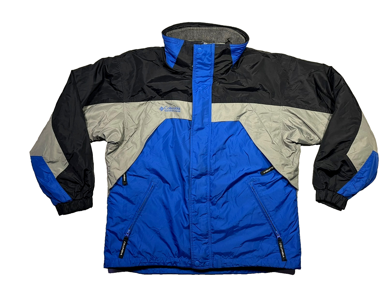 COLUMBIA Blue/Black 3-IN-1 WINTER JACKET Insulated Ski Snowboard Hike Coat Men L