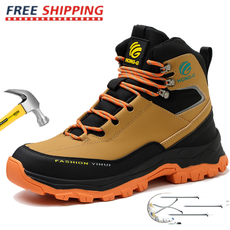 Mens Indestructible Work Boots Steel Toe Safety Shoes Waterproof Non Slip Boots