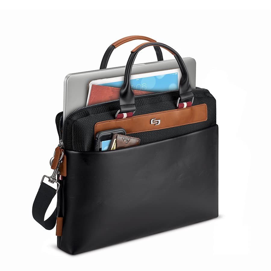 Southhampton 15.6 Inch Laptop Slim Brief Briefcase, Black, Size