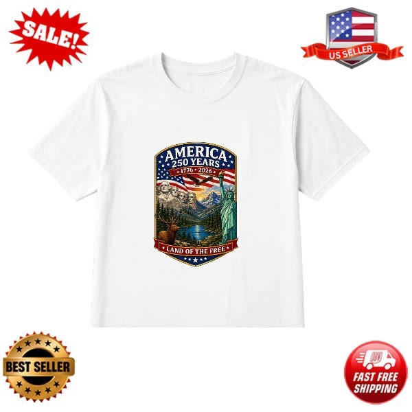 America 250 Years Freedom Shirt 1776-2026 Patriotic USA Flag July 4th Tee