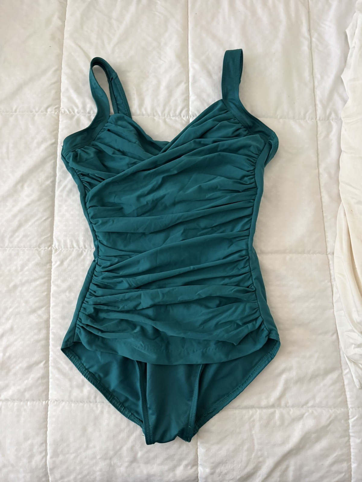 Miraclesuit Novel Ideas Bella Draped One Piece Swimsuit 8/10 Dark Teal Underwire