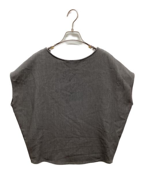 SOEJU Wool-Like Short Sleeve Cocoon Top Gray S Ladies Office Casual