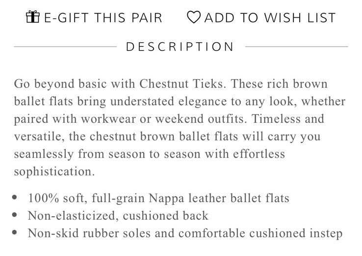 Tieks Chestnut Rich Brown Nappa Leather Travel Ballet Flat Shoes Size 6 Ret $210