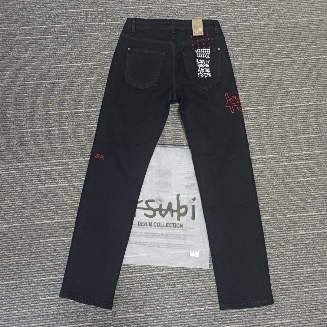 KSUBI Men’s Black Printing Pants High Street Fashion Jeans size 36 KJ30