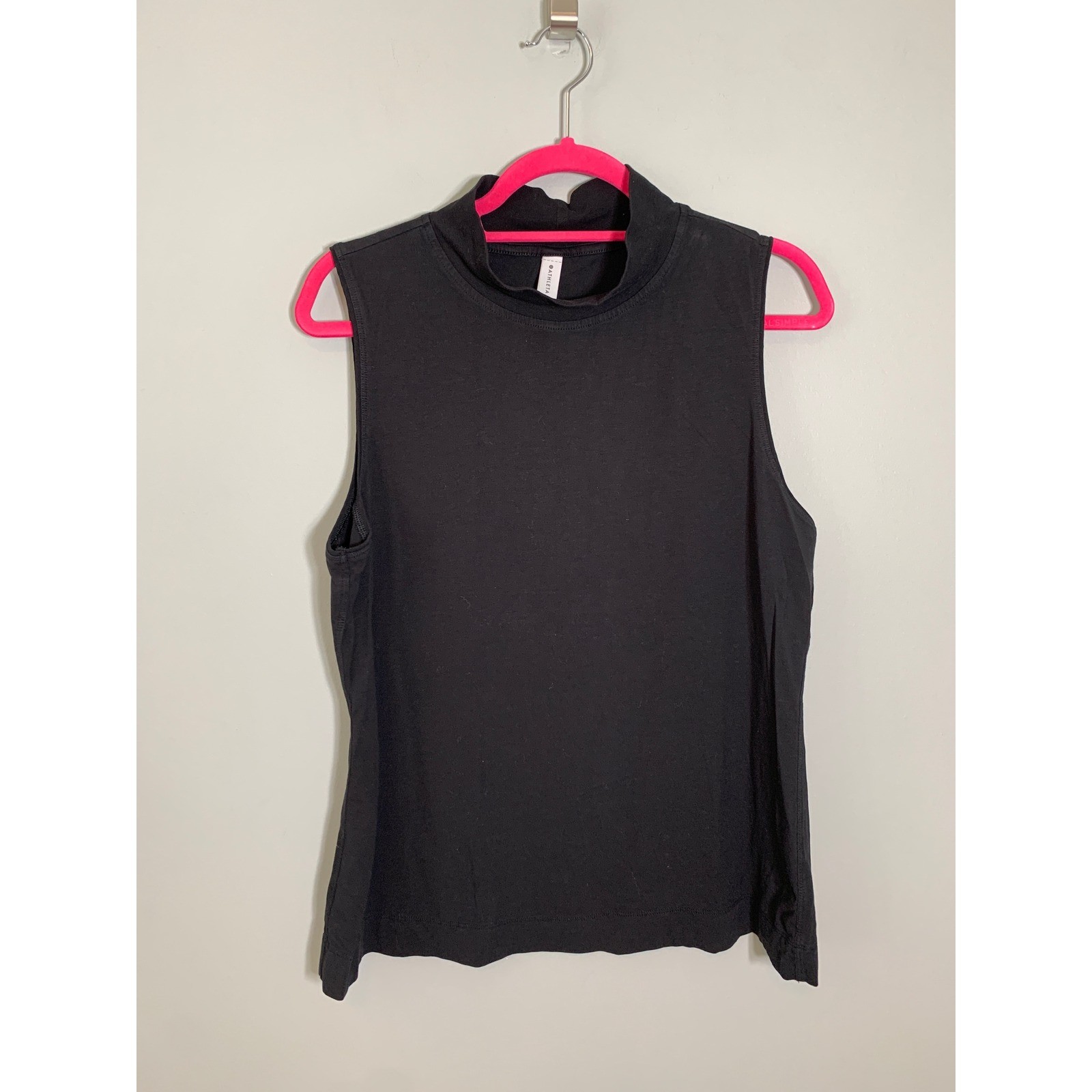 Athleta Outbound Tank Camisole Women Size L Black Mock Neck Sleeveless Top