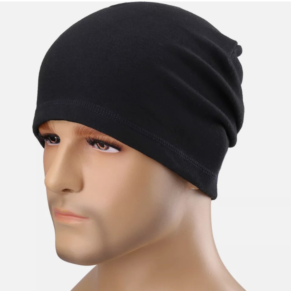 Skull Cap for Men Women Thin Fleece Beanie Cap Helmet Liner Sleep Hats Windproof