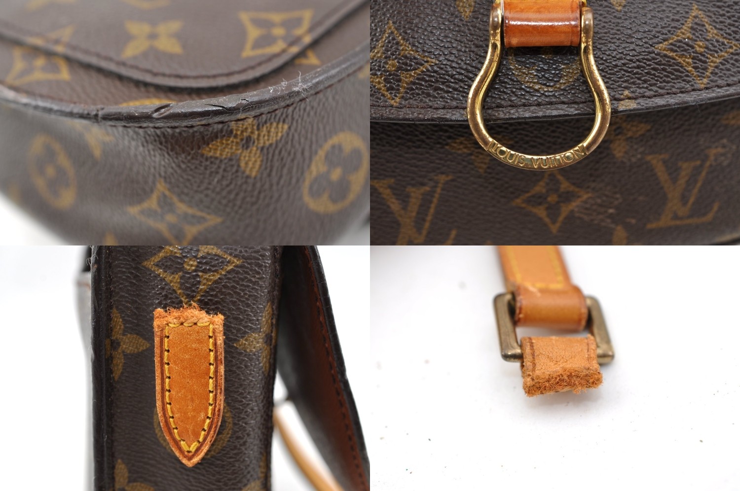 Authentic Louis Vuitton Monogram Saint Cloud MM M51243 Shoulder Cross Bag AC015