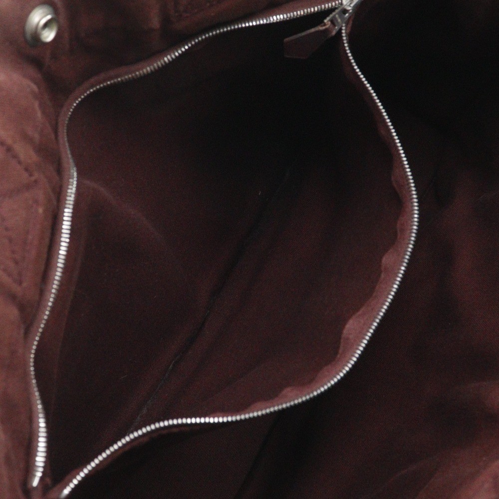 HERMES Sack Fourre ToutMM Handbag Half leather Brown Cotton canvas/leather…