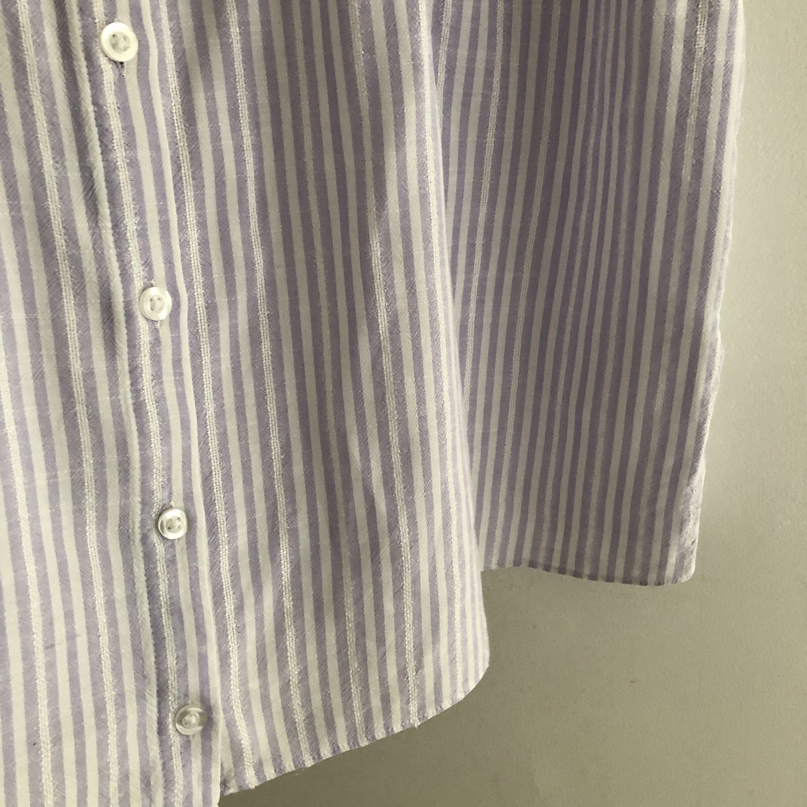 Vintage Style Lilac White Pinstripe Cottagecore Prairie Blouse Top • 18