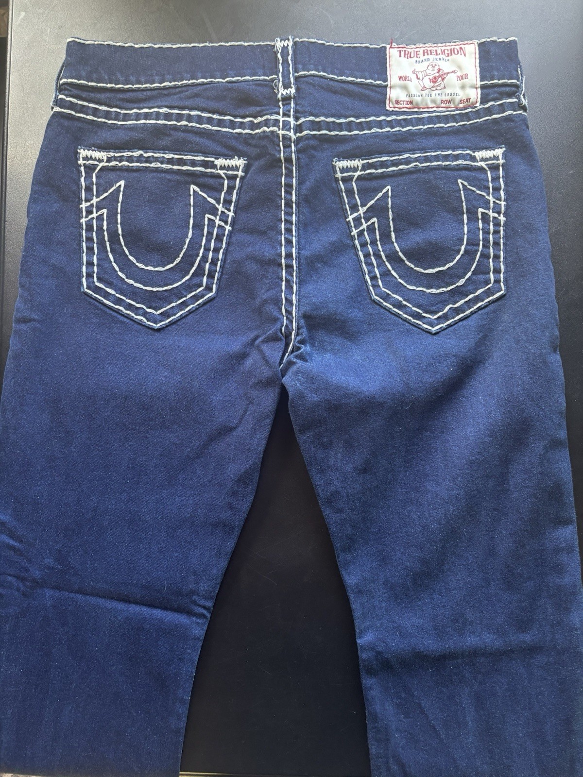 TRUE RELIGION Ricky Super Flap Relaxed Straight Jeans Blue size 36