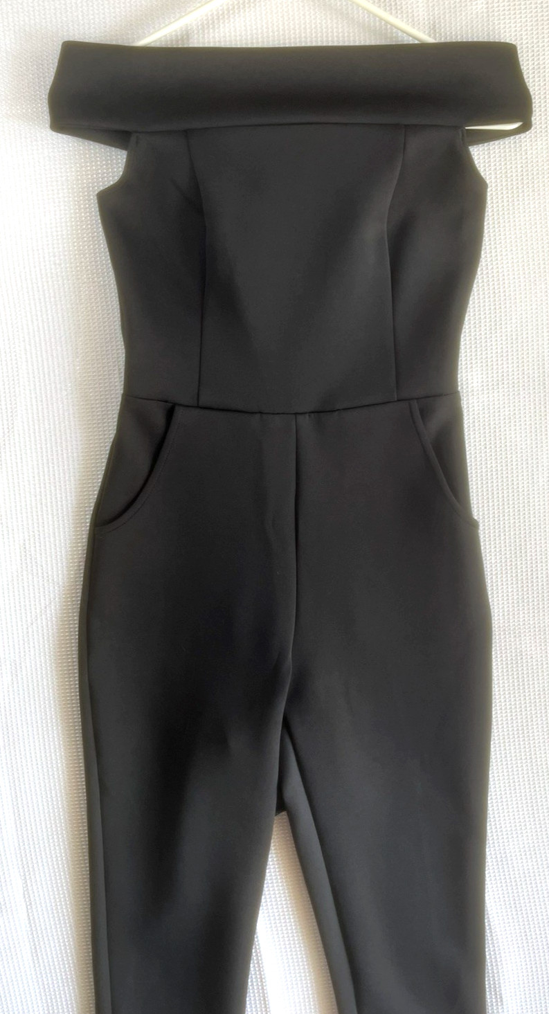 Goodtime Jumpsuit Off Shoulder Open Back Women’s Small Size Black