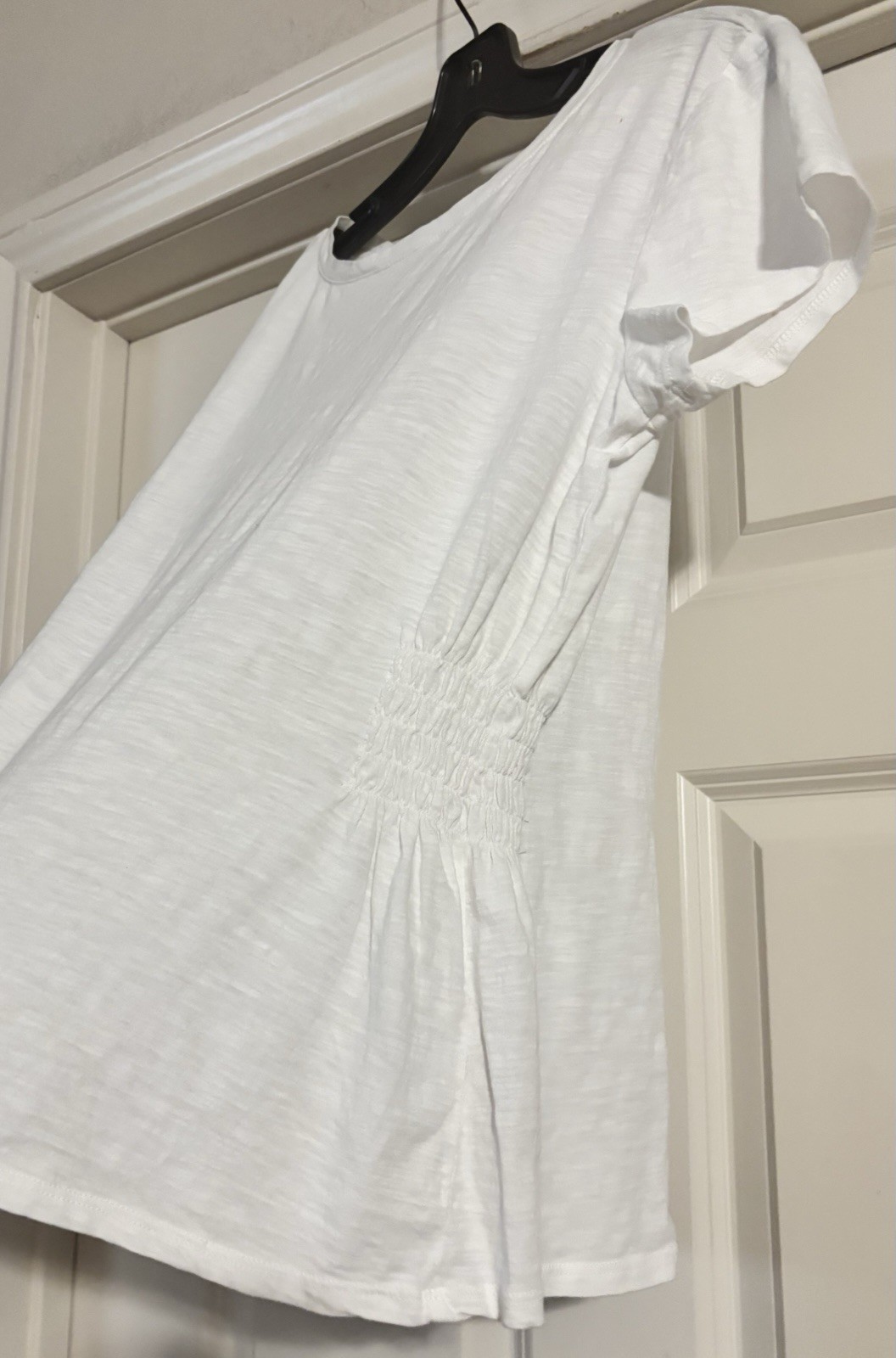 NWT LOFT Scandi Minimal Old Money Shirred Sides Fitted Quiet Luxury Size M