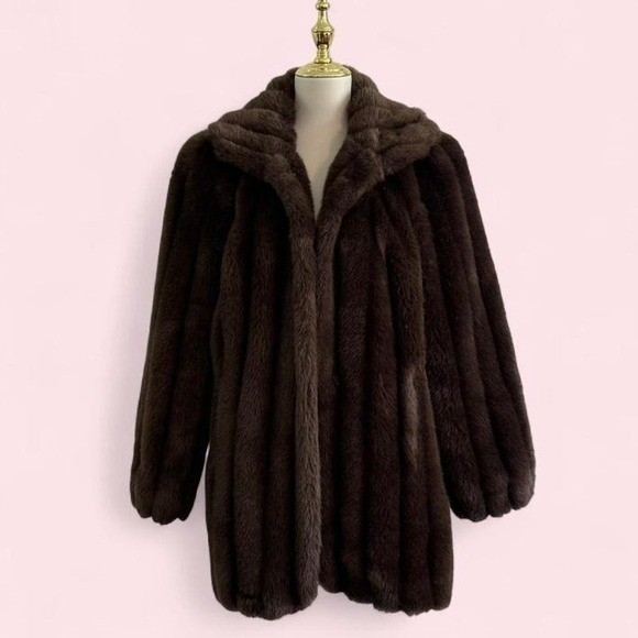 Vintage Jordache Faux Fur Coat Size 12