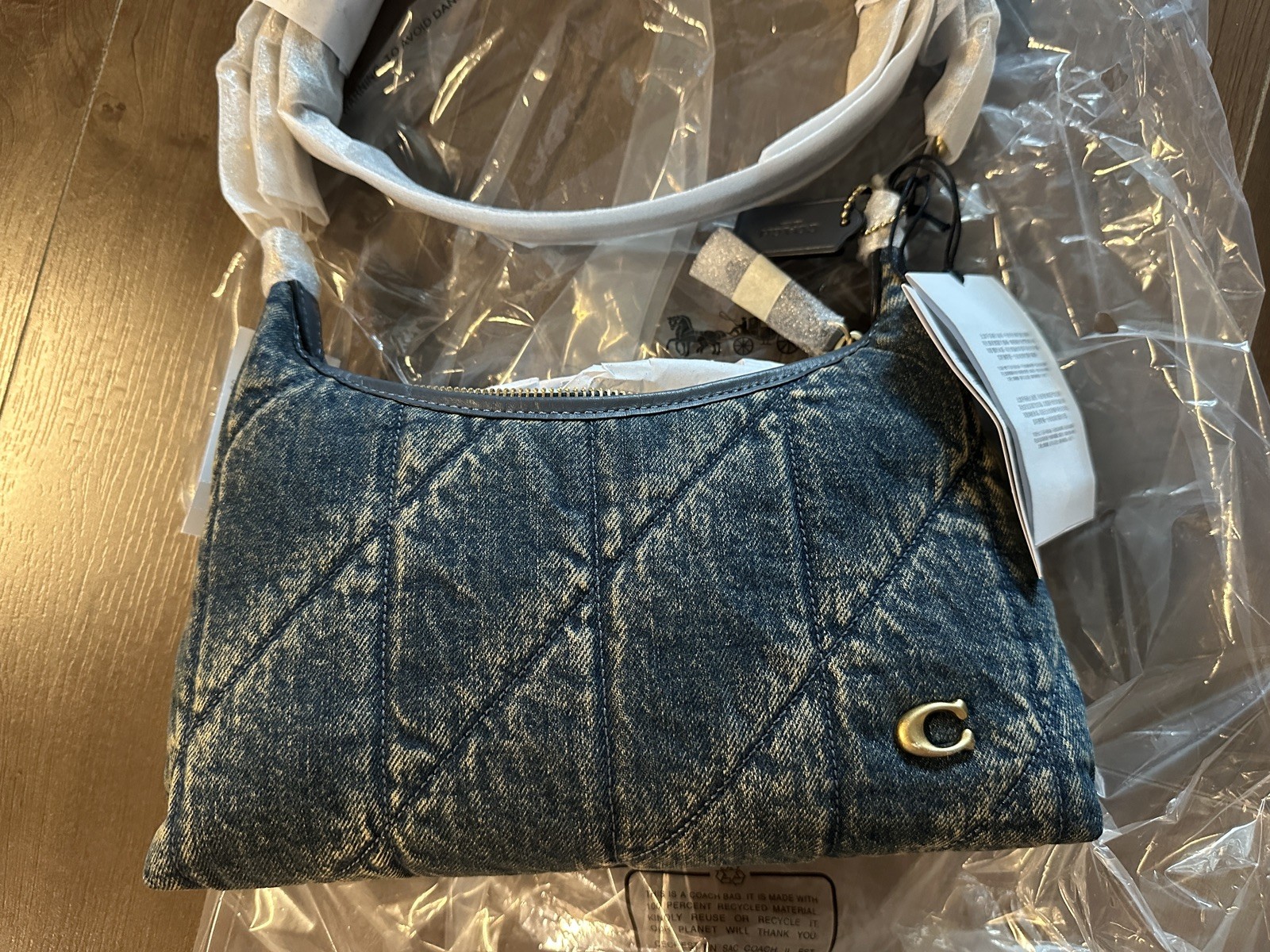 Authentic NWT Coach Juliet 25 Denim Shoulder Bag