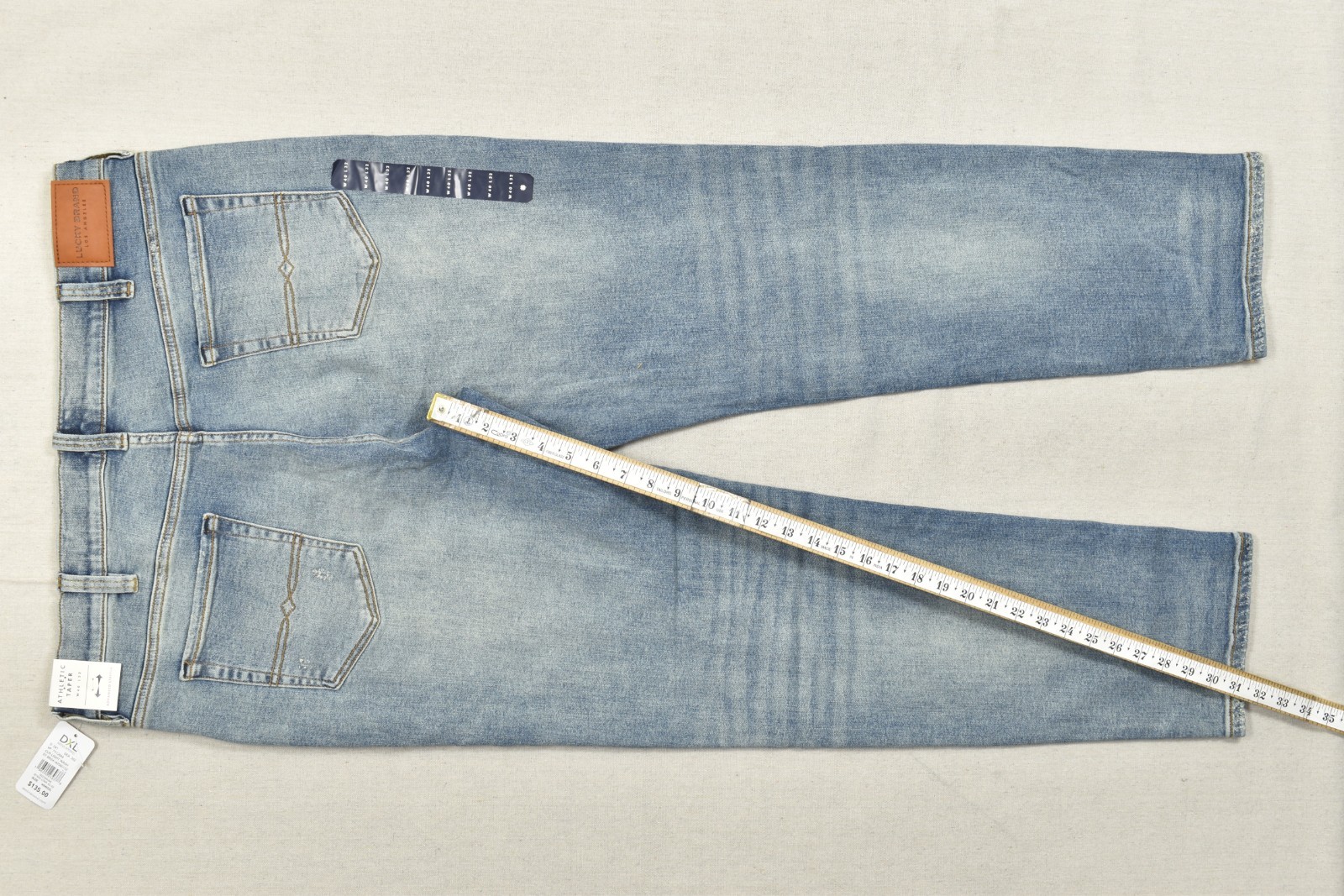 Lucky Brand Men’s Athletic Taper Denim Jeans Light Wash Blue Stretch 40×32 NEW