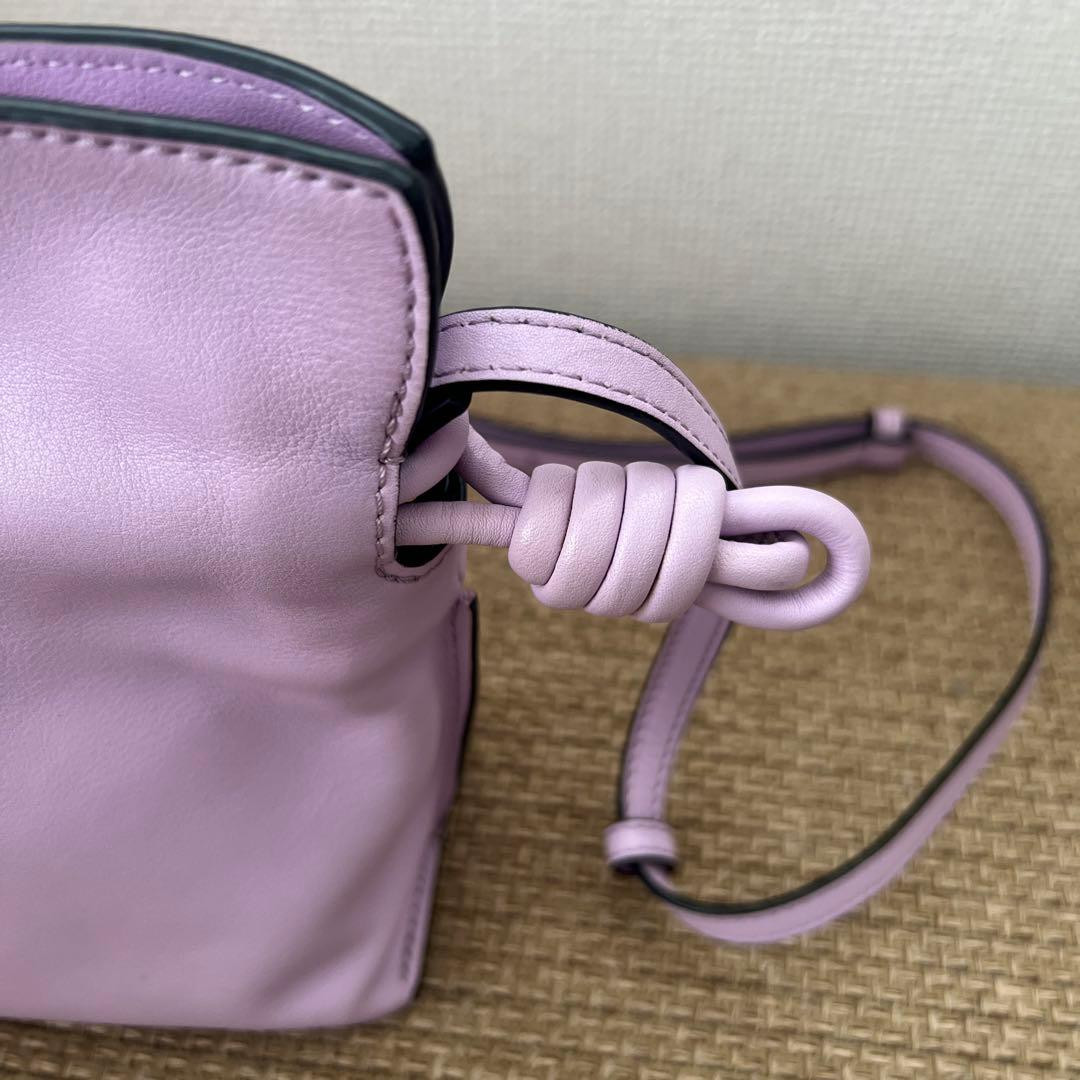 Loewe Mini Flamenco Purple Leather Clutch Shoulder Bag Chic Style